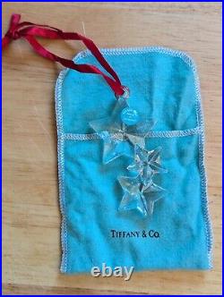 Tiffany & Co. Glass Crystal Christmas Ornament Star Trio Year 2000 RARE