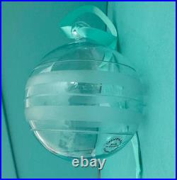Tiffany &Co RIBBON STRIPE ROUND CRYSTAL GLASS ORNAMENT Christmas SLOVENIA 2019 Tiffany &Co RIBBON STRIPE ROUND CRYSTAL GLASS ORNAMENT Christmas SLOVENIA 2019