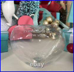 Tiffany&Co RTT Puffy Heart Ornament Clear Crystal Etched Glass Christmas Holiday Tiffany&Co RTT Puffy Heart Ornament Clear Crystal Etched Glass Christmas Holiday