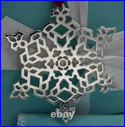 Tiffany Co Sterling Silver Lacy 6 pnt Snowflake Christmas Ornament Scarce