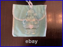 Tiffany Cristal Glass Santa Clause Christmas Tree Holiday Ornament with Box