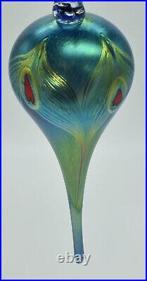 Tiffany Hand Blown Christmas Ornament Art Nouveau Peacock Feather Special Order