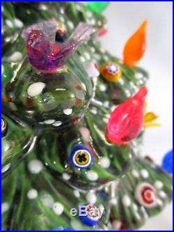 Unique Ceramic Christmas Tree Murano Glass Ornaments Multi Light Base Snow 12