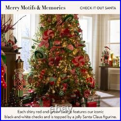Unique Glass Ornaments Set Check It Out Santa Christmas Tree Decor, 4 x 5.2