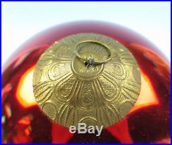VERGO 8.25 Red Kugel Antique French Art Glass Christmas Ornament Tree Bauble