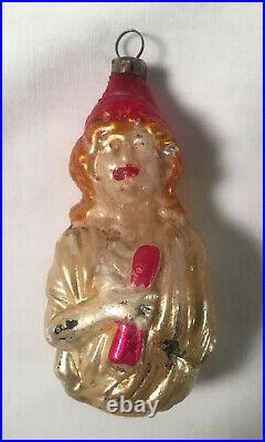 VERY RARE Antique Statue Of Liberty Patriotic Glass Ornament Christmas Germany