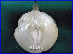 Very Rare Glass Apple With Face Antique Christmas Ornament