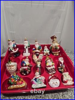 VGT 18 Glass Christmas Ornament Santa Claus, Sleigh, BK, 1Radko Read