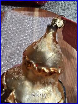 VGT 18 Glass Christmas Ornament Santa Claus, Sleigh, BK, 1Radko Read