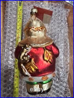 VGT 18 Glass Christmas Ornament Santa Claus, Sleigh, BK, 1Radko Read