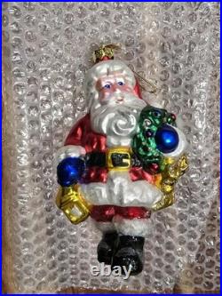 VGT 18 Glass Christmas Ornament Santa Claus, Sleigh, BK, 1Radko Read
