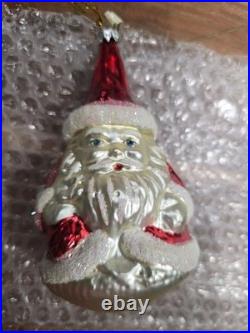 VGT 18 Glass Christmas Ornament Santa Claus, Sleigh, BK, 1Radko Read