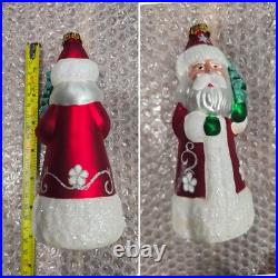VGT 18 Glass Christmas Ornament Santa Claus, Sleigh, BK, 1Radko Read