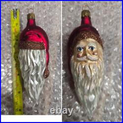 VGT 18 Glass Christmas Ornament Santa Claus, Sleigh, BK, 1Radko Read