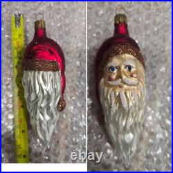 VGT 18 Glass Christmas Ornament Santa Claus, Sleigh, BK, 1Radko Read