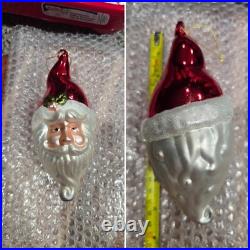 VGT 18 Glass Christmas Ornament Santa Claus, Sleigh, BK, 1Radko Read