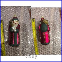VGT 18 Glass Christmas Ornament Santa Claus, Sleigh, BK, 1Radko Read