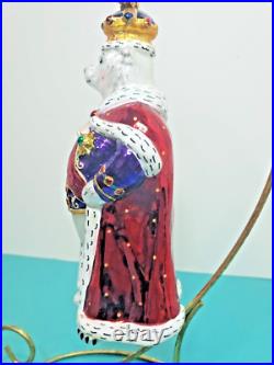 VINTAGE CHRISTOPHER RADKO CHRISTMAS ORNAMENT KING BEAR With CROWN 8 IN TALL VINTAGE CHRISTOPHER RADKO CHRISTMAS ORNAMENT KING BEAR With CROWN 8 IN TALL