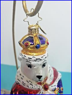 VINTAGE CHRISTOPHER RADKO CHRISTMAS ORNAMENT KING BEAR With CROWN 8 IN TALL VINTAGE CHRISTOPHER RADKO CHRISTMAS ORNAMENT KING BEAR With CROWN 8 IN TALL
