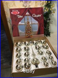 VINTAGE Coby Glass Christmas Tree Cluster Ornaments Original Box RARE Read