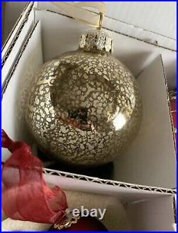 VINTAGE FRONTGATE HOLIDAY COLLECTION RED & GOLD CHRISTMAS ORNAMENTS Set Of 18