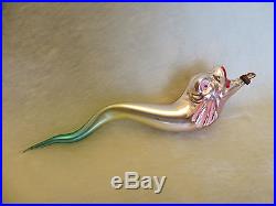 Vintage Glass German Or Italian Christmas Ornament Very Rare Sea Serpent 6inches