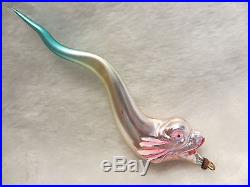 Vintage Glass German Or Italian Christmas Ornament Very Rare Sea Serpent 6inches