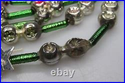 VTG Antique Blown Glass DOUBLE INDENT Beads Christmas Ornament 70 Garland Japan