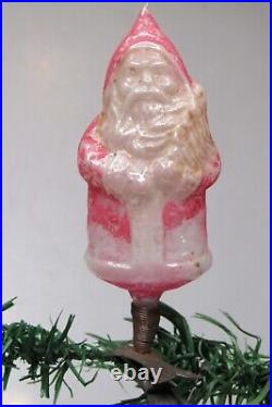 VTG Antique Blown Glass SANTA St Nick w TREE Clip On Christmas Ornament Germany