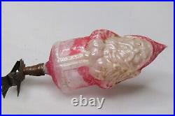 VTG Antique Blown Glass SANTA St Nick w TREE Clip On Christmas Ornament Germany