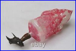 VTG Antique Blown Glass SANTA St Nick w TREE Clip On Christmas Ornament Germany