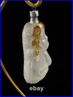 VTG Antique German Cherub Girl Glass Christmas Ornament Raphael Angel Bust