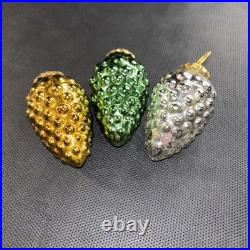 VTG Antique Glass Cluster GRAPE 3 KUGEL Christmas Ornament Germany 3 Colors