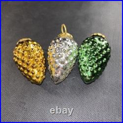 VTG Antique Glass Cluster GRAPE 3 KUGEL Christmas Ornament Germany 3 Colors