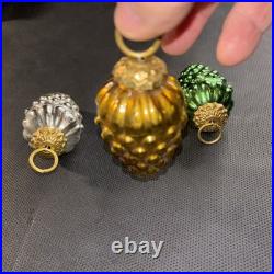 VTG Antique Glass Cluster GRAPE 3 KUGEL Christmas Ornament Germany 3 Colors