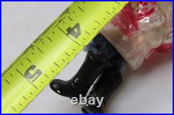 VTG Antique Glass SANTA Chenille Legs Boots Figurine Christmas Ornament Germany