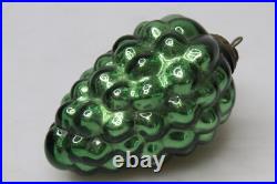 VTG Antique Heavy Glass Cluster GRAPE 3 KUGEL Christmas Ornament German Emerald