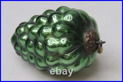 VTG Antique Heavy Glass Cluster GRAPE 3 KUGEL Christmas Ornament German Emerald