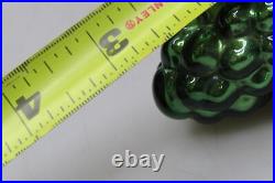 VTG Antique Heavy Glass Cluster GRAPE 3 KUGEL Christmas Ornament German Emerald