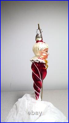 VTG Christopher Radko MRS CLAUS ICICLE Hand Blown Glass Christmas Ornament 6