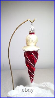 VTG Christopher Radko MRS CLAUS ICICLE Hand Blown Glass Christmas Ornament 6