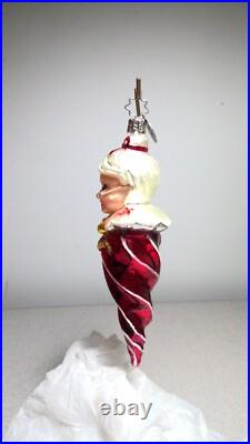 VTG Christopher Radko MRS CLAUS ICICLE Hand Blown Glass Christmas Ornament 6