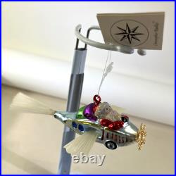 VTG Christopher Radko Through The Clouds Santa Glass Christmas Ornament 5 DS51 VTG Christopher Radko Through The Clouds Santa Glass Christmas Ornament 5 DS51