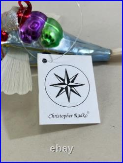 VTG Christopher Radko Through The Clouds Santa Glass Christmas Ornament 5 DS51 VTG Christopher Radko Through The Clouds Santa Glass Christmas Ornament 5 DS51