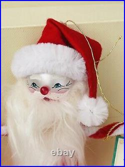 VTG De Carlini Italy Santa Blown Glass Christmas Ornament VERY RARE