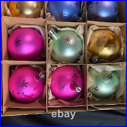 VTG Fantasia Glass Christmas Ornament Ball Poland Mercury Glass (12ct)