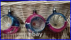 VTG Fantasia Poland Indent Reflector Stencil Hand Painted Christmas Ornaments