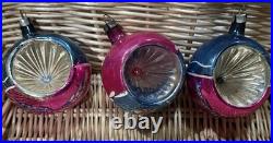 VTG Fantasia Poland Indent Reflector Stencil Hand Painted Christmas Ornaments