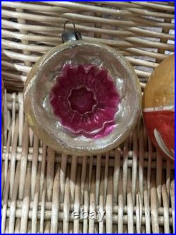 VTG Fantasia Poland Indent Reflector Stencil Hand Painted Christmas Ornaments