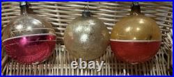 VTG Fantasia Poland Indent Reflector Stencil Hand Painted Christmas Ornaments